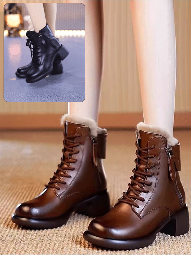 Vintage British-Style Leather Boots – Timeless Comfort & Style