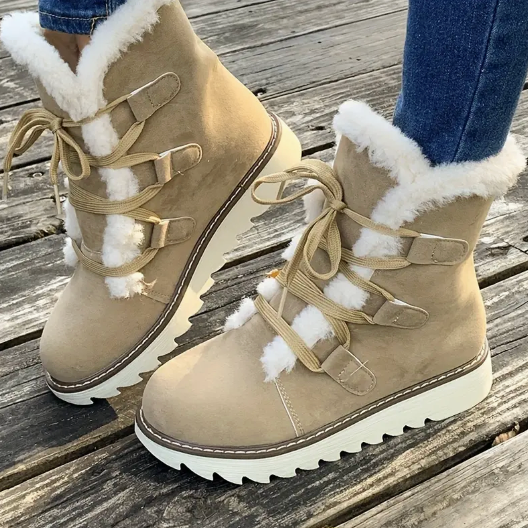 Comelyy Snow Boots With Plush Lining Outdoor Winter Warm And Stylish Boots