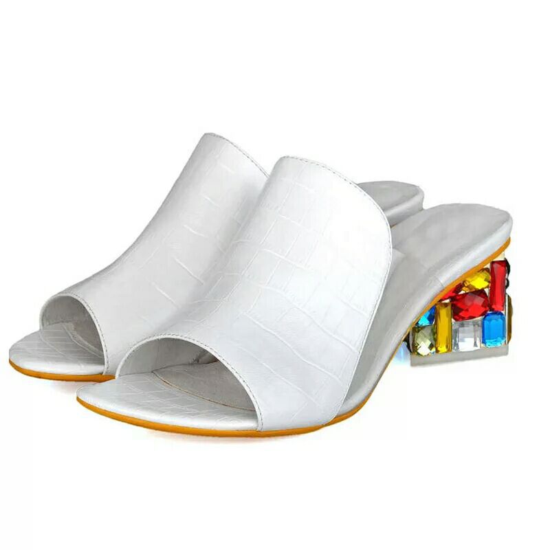 Comelyy Womens Shoes Chunky Heel Flip Flops Color Medium Heel Sandals And Slippers