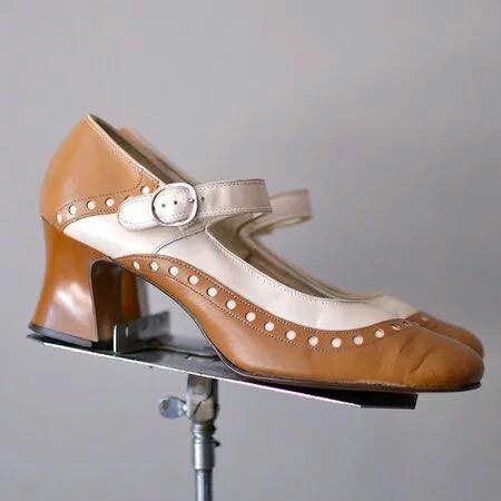 Comelyy High heel round toe color block heel