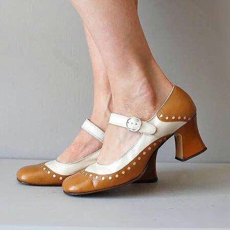 Comelyy High heel round toe color block heel