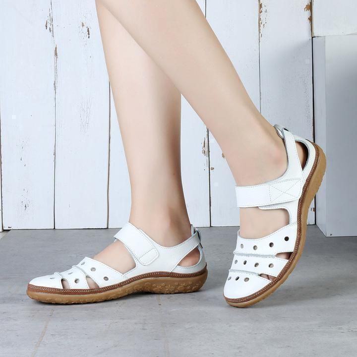 Womens Hollow Hook Flat Sandals