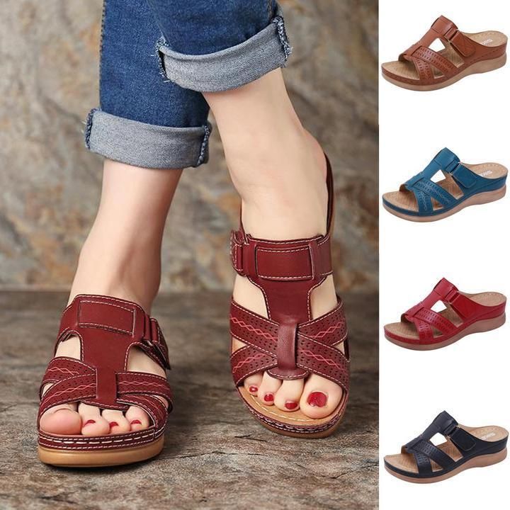 Dr Care Premium Vintage Orthopedic Open Toe Sandal Comfy Women Orthopedic Premium Sandals