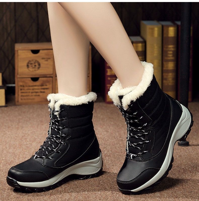 Women Boots Waterproof Winter Shoes Women Snow Boots Platform Keep Warm Ankle Winter Boots With Thick Fur Heels Botas Mujer