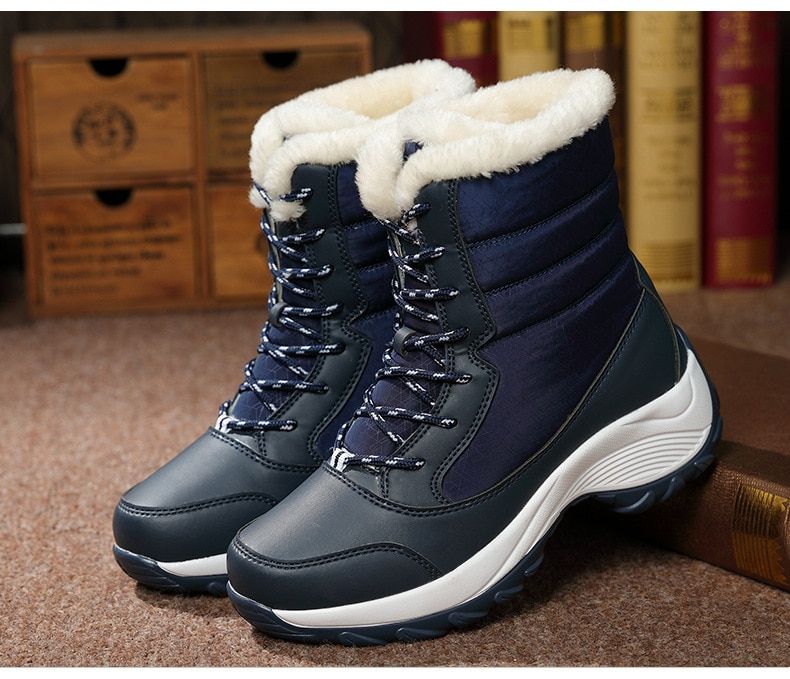Women Boots Waterproof Winter Shoes Women Snow Boots Platform Keep Warm Ankle Winter Boots With Thick Fur Heels Botas Mujer