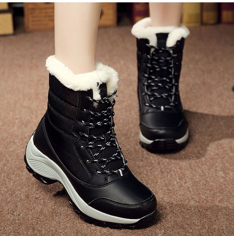 Women Boots Waterproof Winter Shoes Women Snow Boots Platform Keep Warm Ankle Winter Boots With Thick Fur Heels Botas Mujer