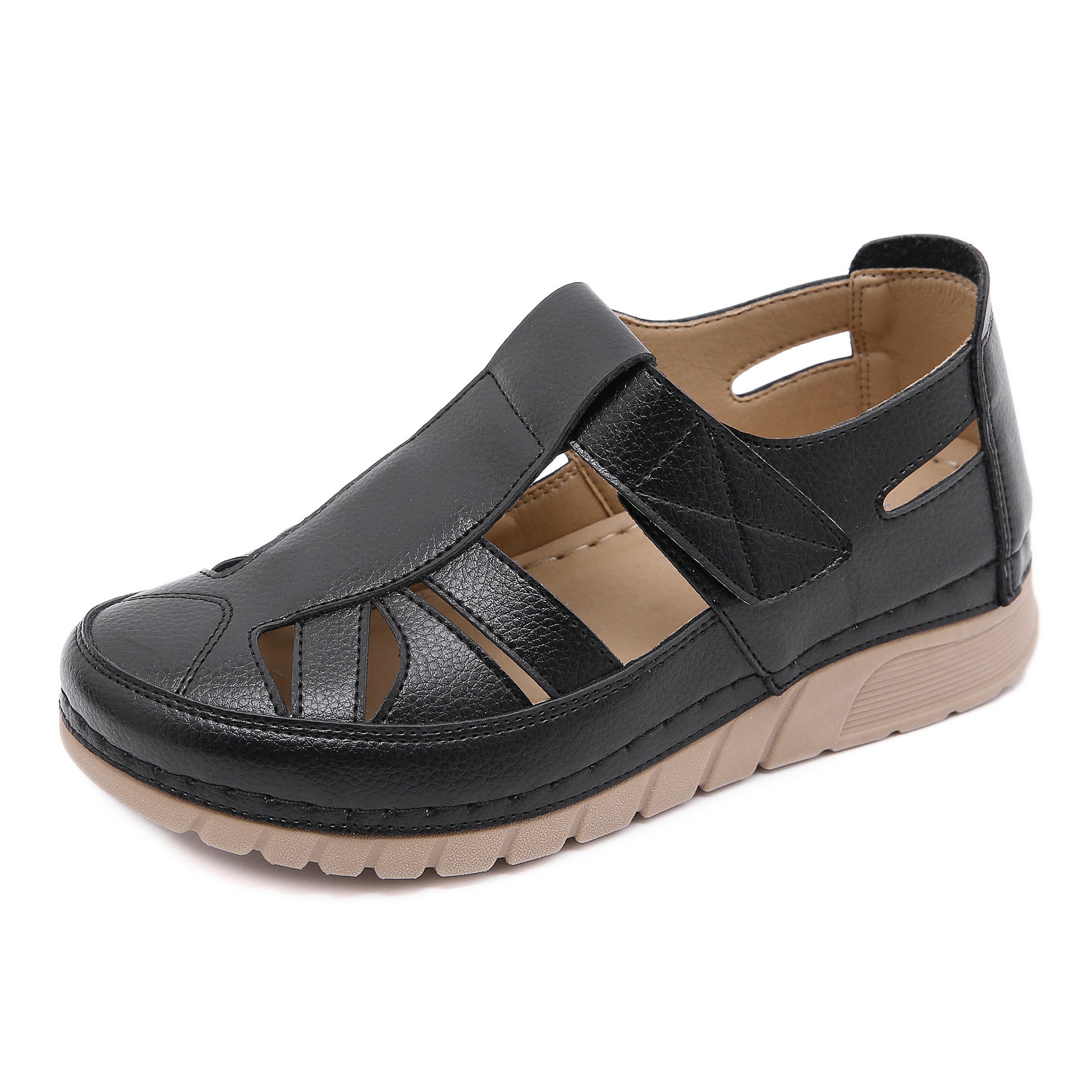 Copy Of Soft Pu Leather Closed Toe Vintage Anti Slip Sandals