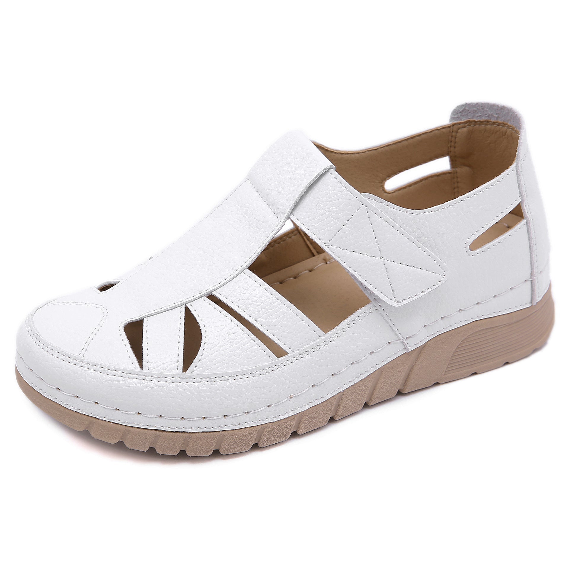 Copy Of Soft Pu Leather Closed Toe Vintage Anti Slip Sandals
