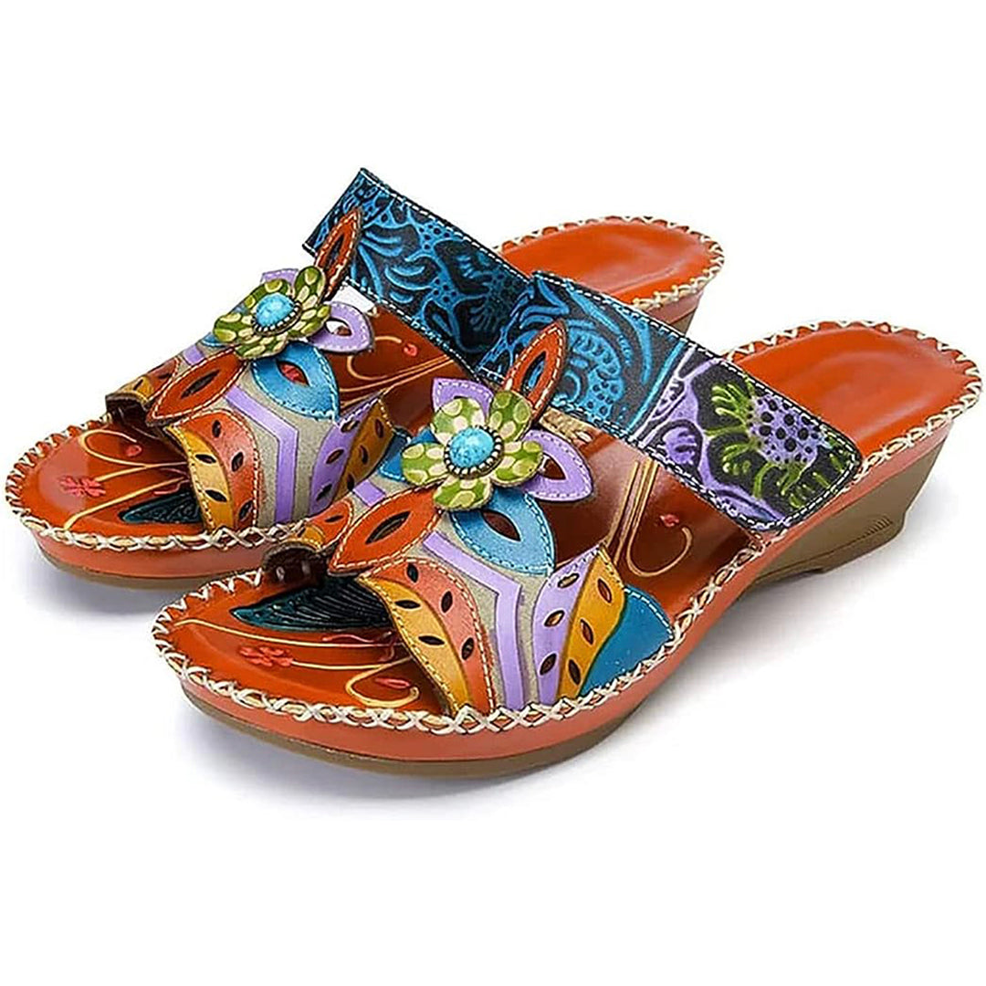 Comelyy Color Block Wedge Sandals