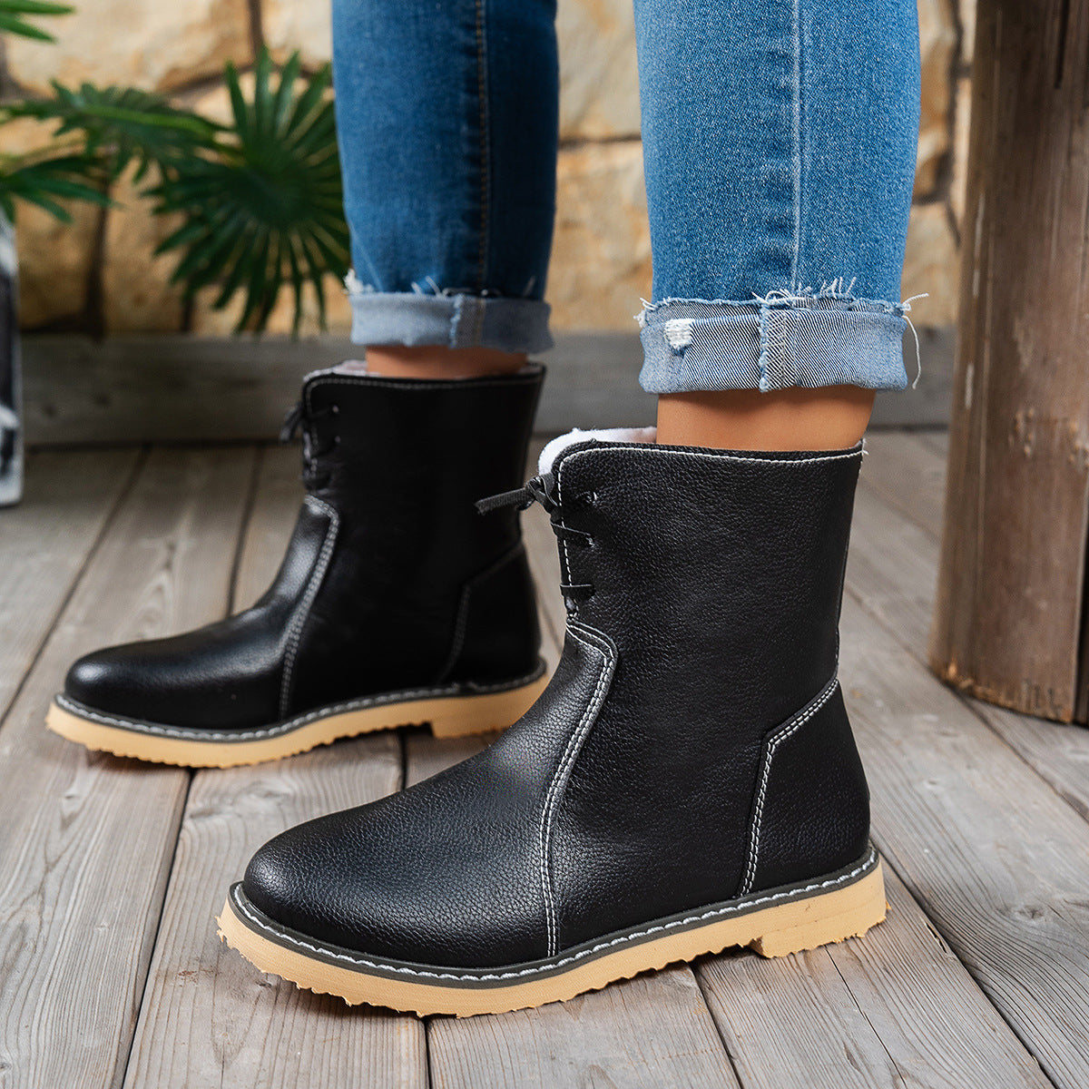 Footnity™ NordicStep – Waterproof Leather Winter Boots