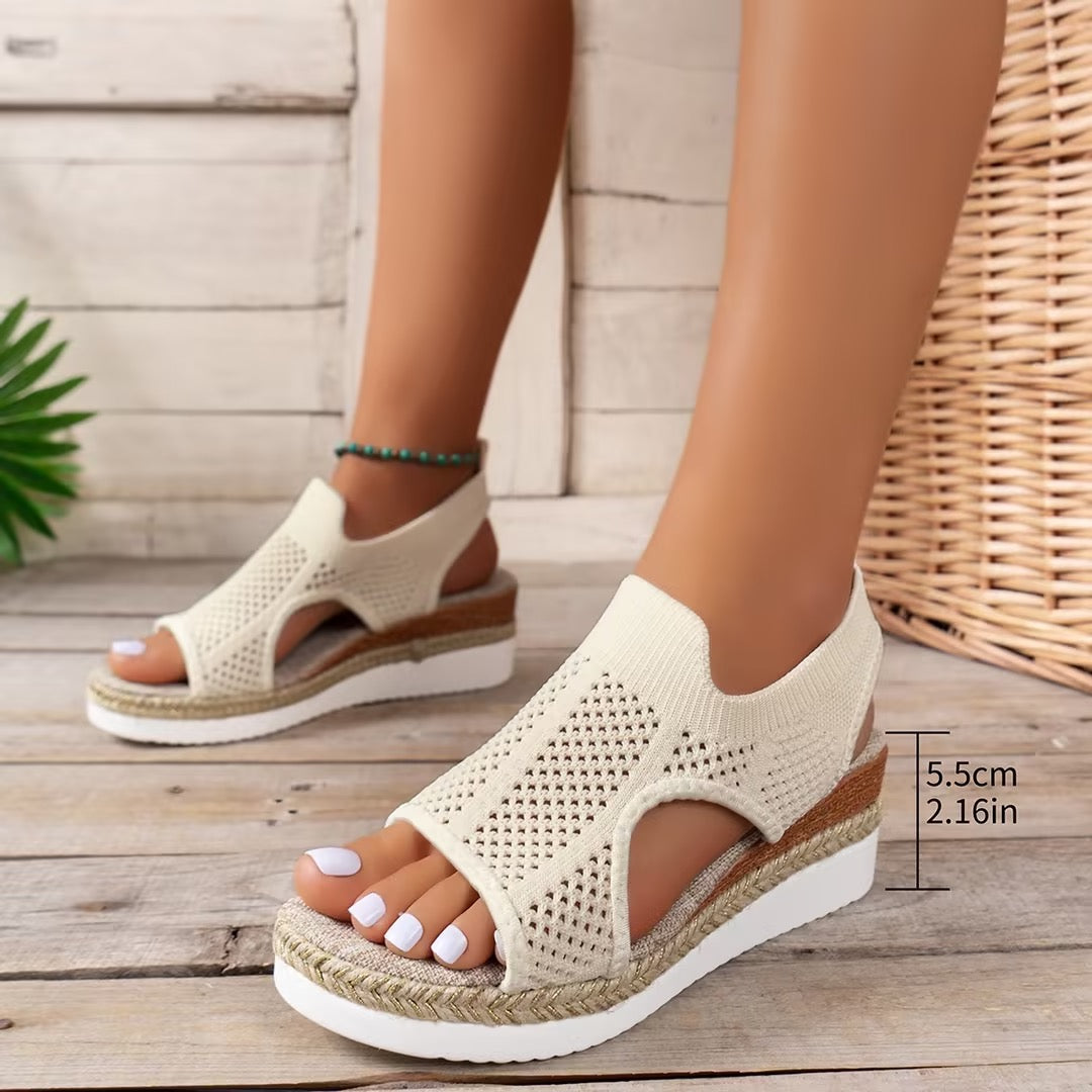 Comelyy Flying Weaving Fish Mouth Mesh Breathable Sandals