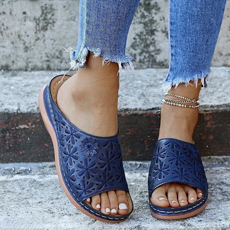 Comelyy Leather Embroidery Women Sandals