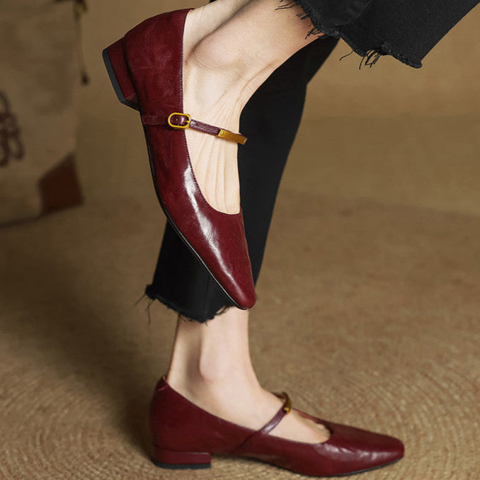 Merlot Genuine Leather Pumps