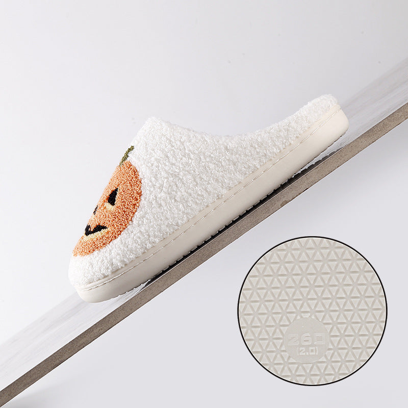 Comelyy Halloween Pumpkin Cartoon Warm Winter Cotton Slippers