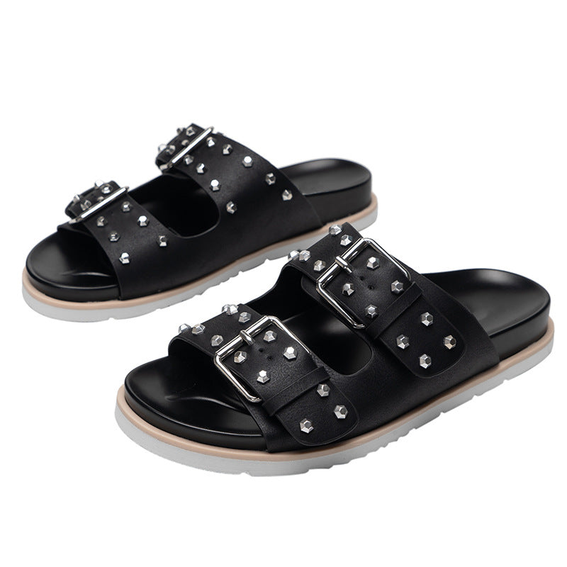 Comelyy Belt Buckle Flat Versatile Women Sandals