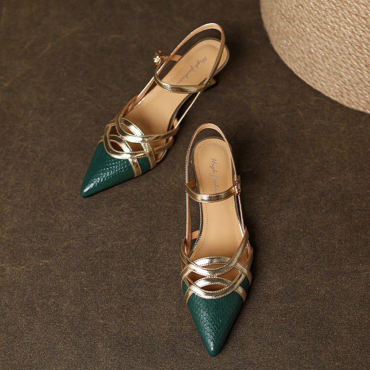 Veloria Genuine Leather Slingbacks