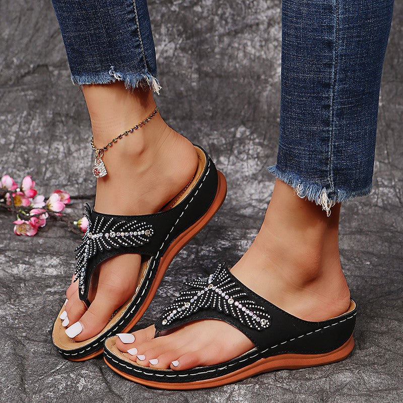Comelyy Flip Flops Sandals Casual Wedge Slippers