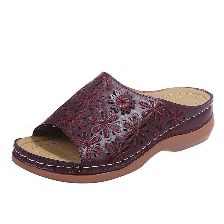 Comelyy Leather Embroidery Women Sandals