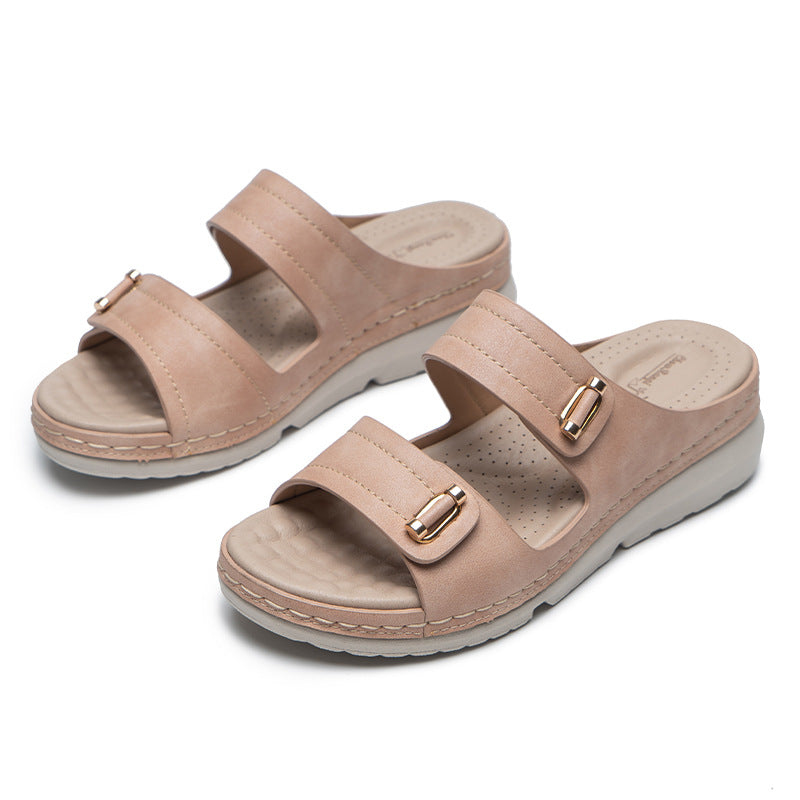 Comelyy Comfortable Sloping Heel Thick Bottom Sandals