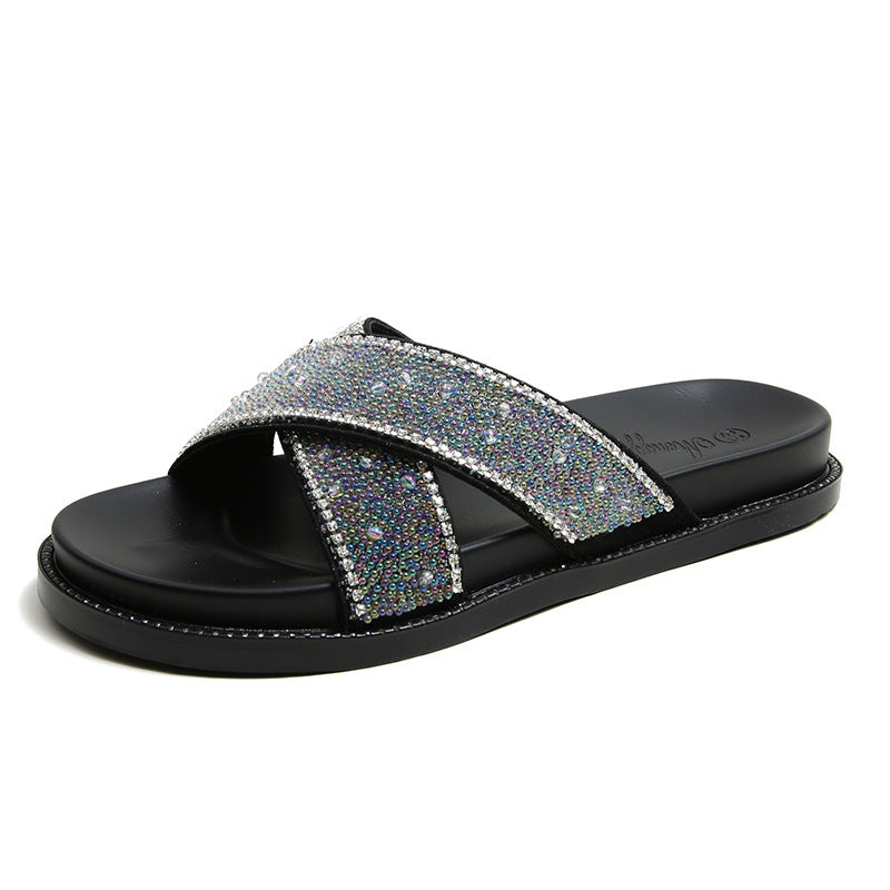Comelyy Rhinestone Fashion Slippers