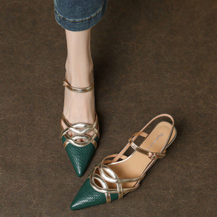 Veloria Genuine Leather Slingbacks