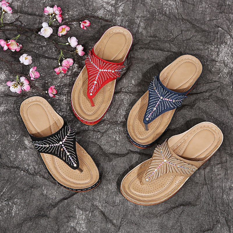 Comelyy Flip Flops Sandals Casual Wedge Slippers