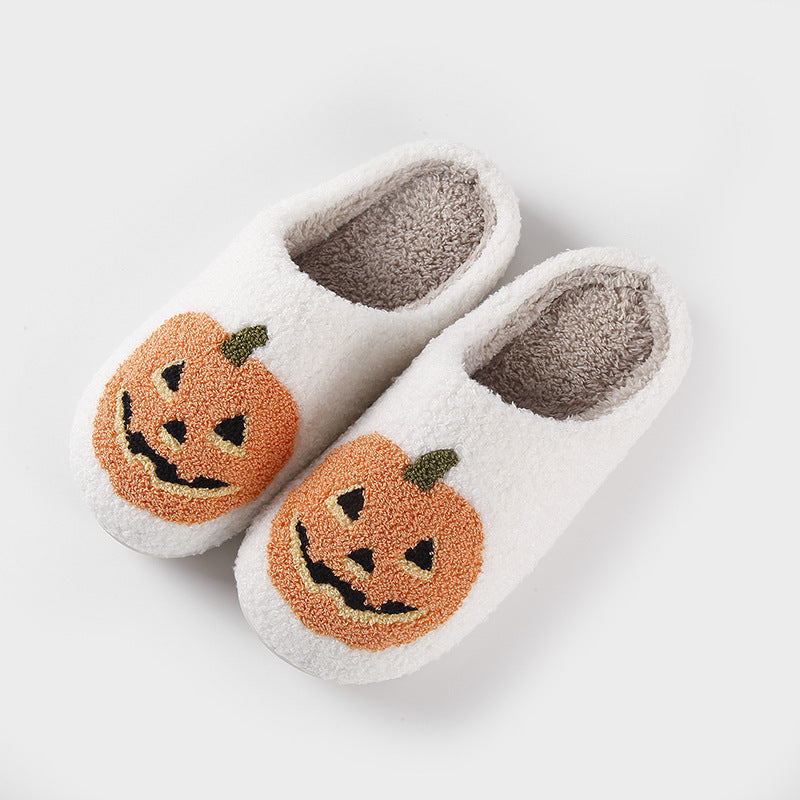 Comelyy Halloween Pumpkin Cartoon Warm Winter Cotton Slippers