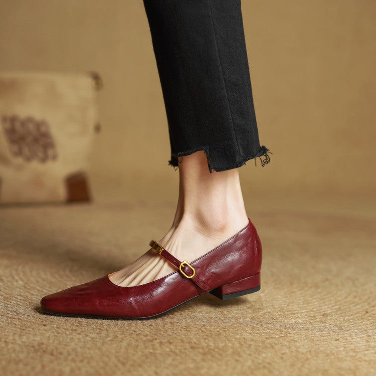 Merlot Genuine Leather Pumps