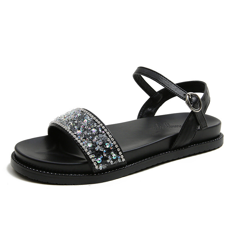 Comelyy Fashion Pearl Crystal Sandals