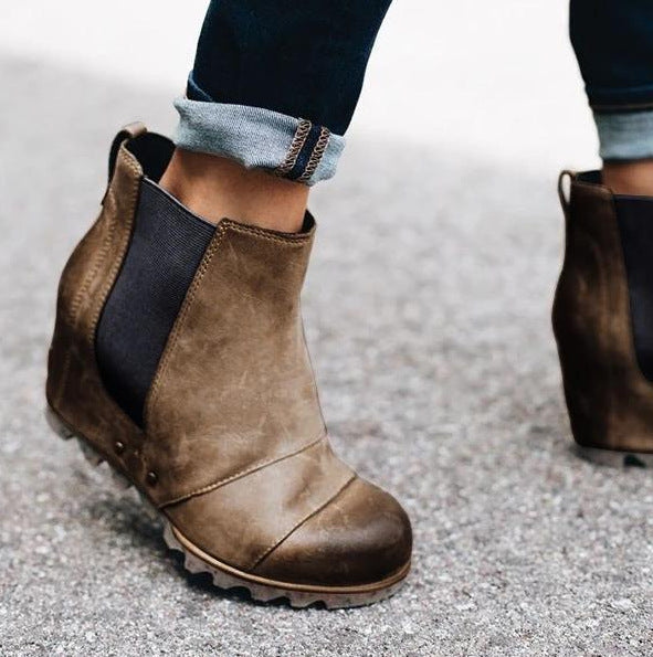 Comelyy Thick sole elastic retro women's short boots