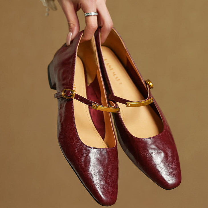 Merlot Genuine Leather Pumps