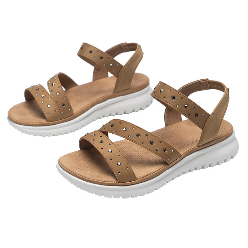 Comelyy Non Slip Soft Soled Rhinestone Fashion Women Sandals