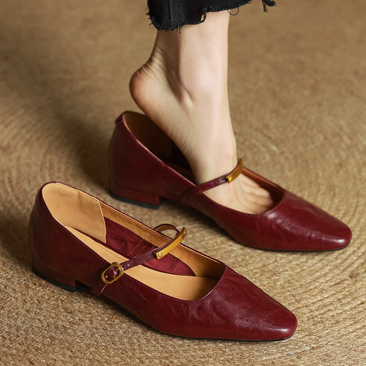 Merlot Genuine Leather Pumps
