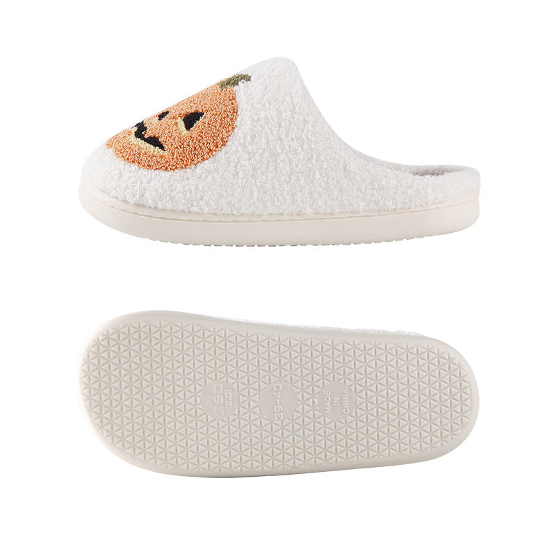 Comelyy Halloween Pumpkin Cartoon Warm Winter Cotton Slippers