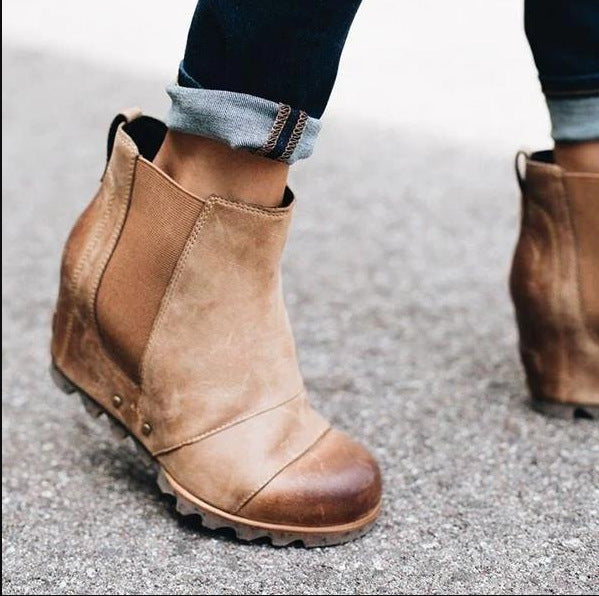 Comelyy Thick sole elastic retro women's short boots