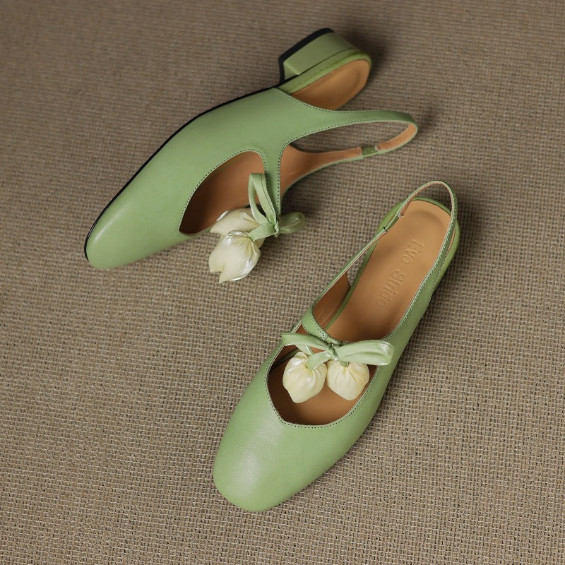 Tulip Genuine Leather Slingbacks