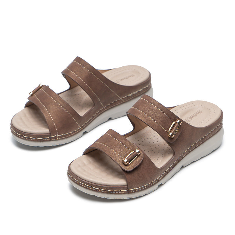Comelyy Comfortable Sloping Heel Thick Bottom Sandals