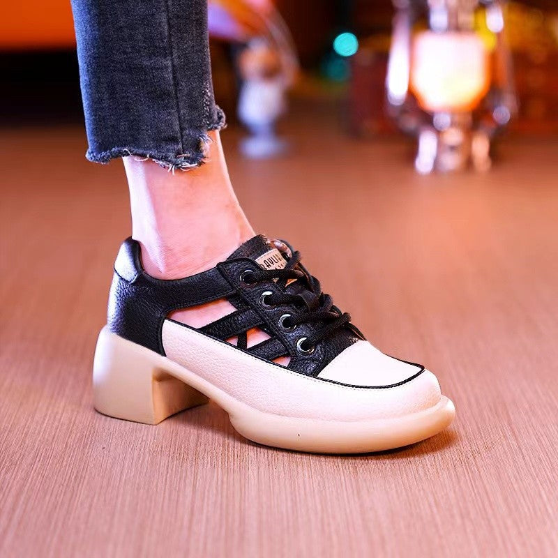 Comelyy Round Toe Fashion High Top Sandals Womens Lace Up Casual Hollow Sandals