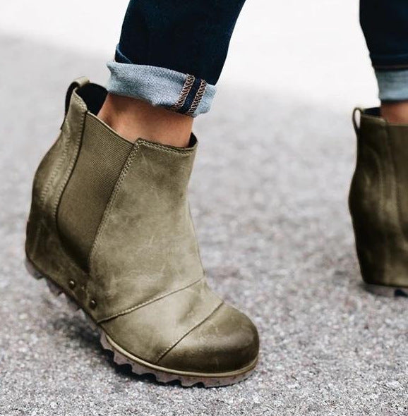 Comelyy Thick sole elastic retro women's short boots