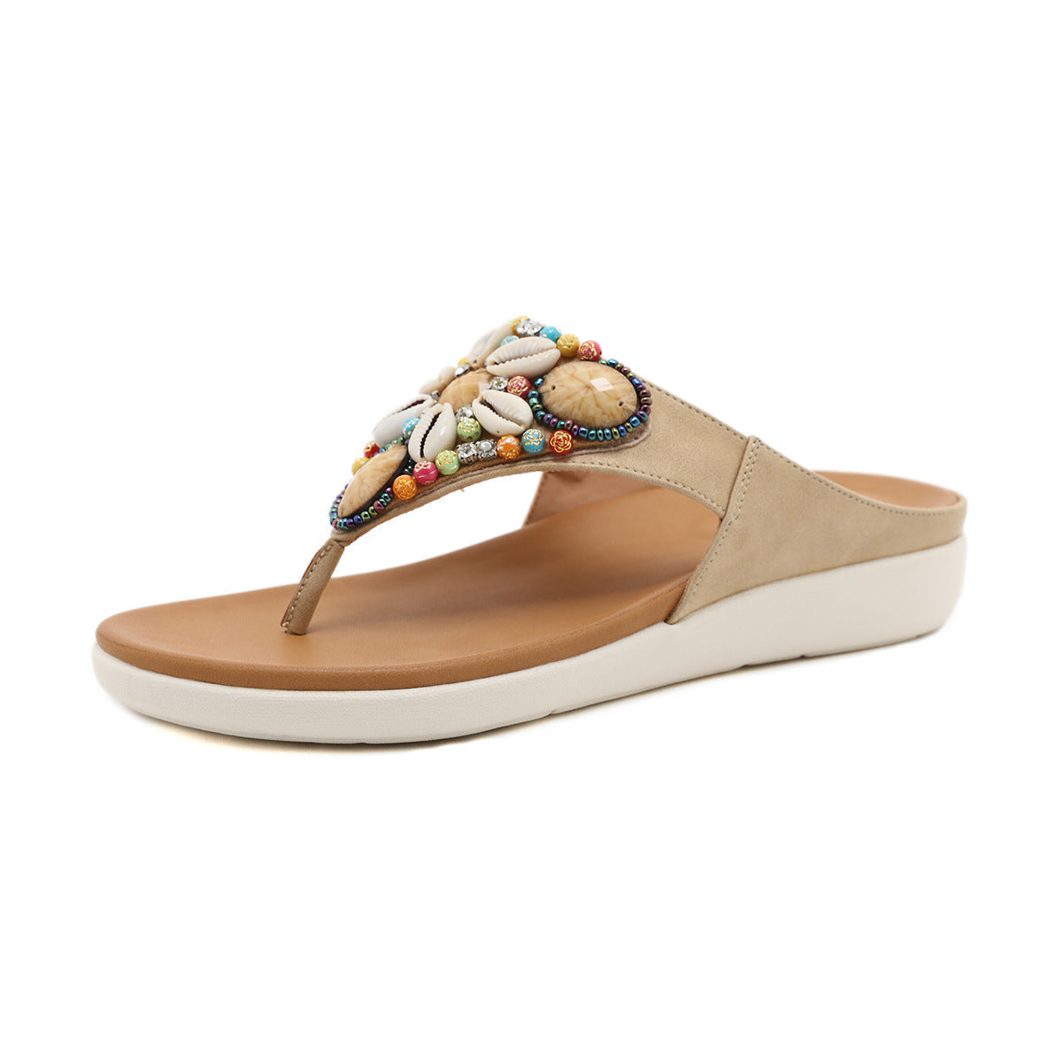 Summer National Style Slippers Bohemian Retro Beaded Shell Sandals On The Beach And Seaside