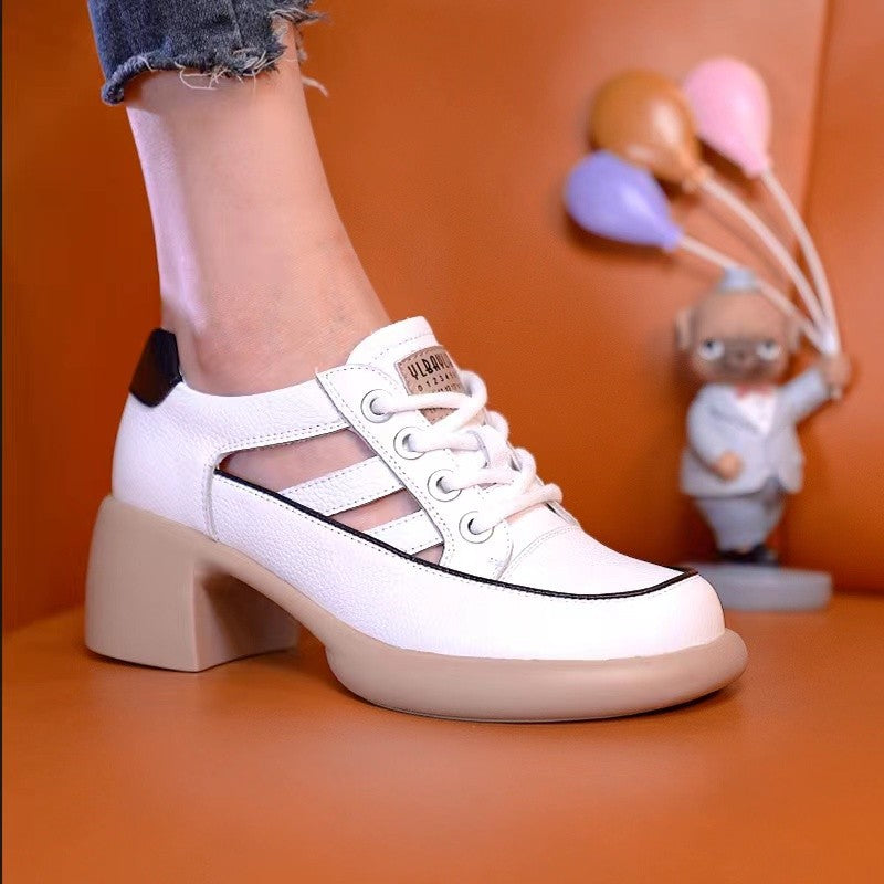 Comelyy Round Toe Fashion High Top Sandals Womens Lace Up Casual Hollow Sandals