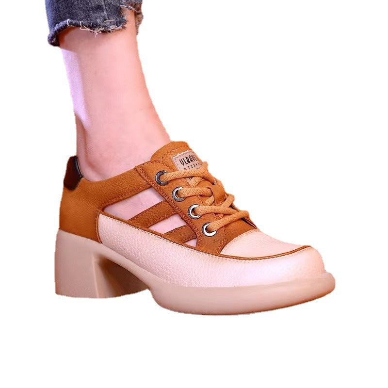 Comelyy Round Toe Fashion High Top Sandals Womens Lace Up Casual Hollow Sandals