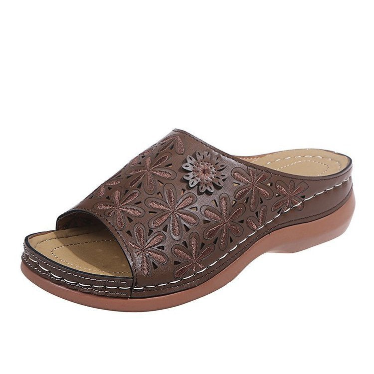 Comelyy Leather Embroidery Women Sandals