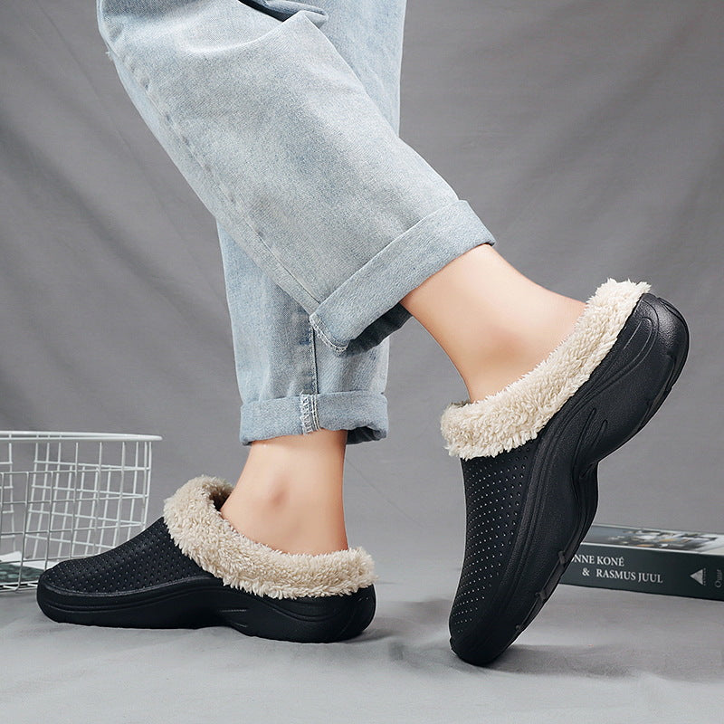 Comelyy Cotton Slippers Winter Plush Thickened Thermal Shoes