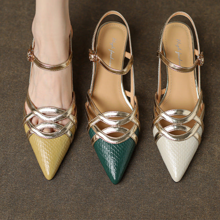 Veloria Genuine Leather Slingbacks