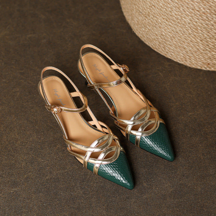 Veloria Genuine Leather Slingbacks