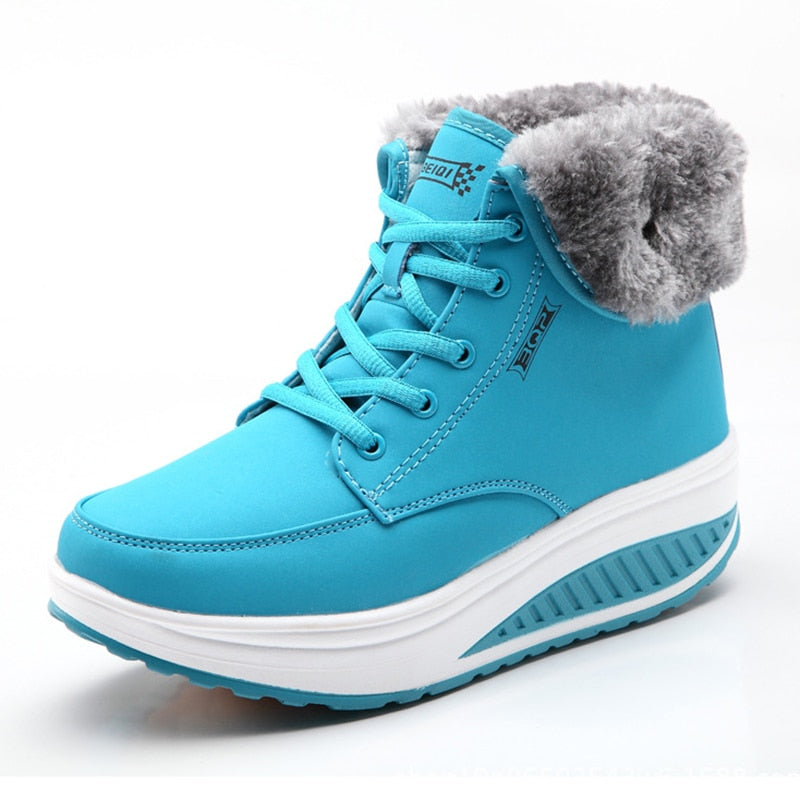 Comelyy Plush Warm Winter Boots Women's Platform Ankle Swing Shoes