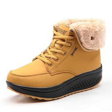 Comelyy Plush Warm Winter Boots Women's Platform Ankle Swing Shoes