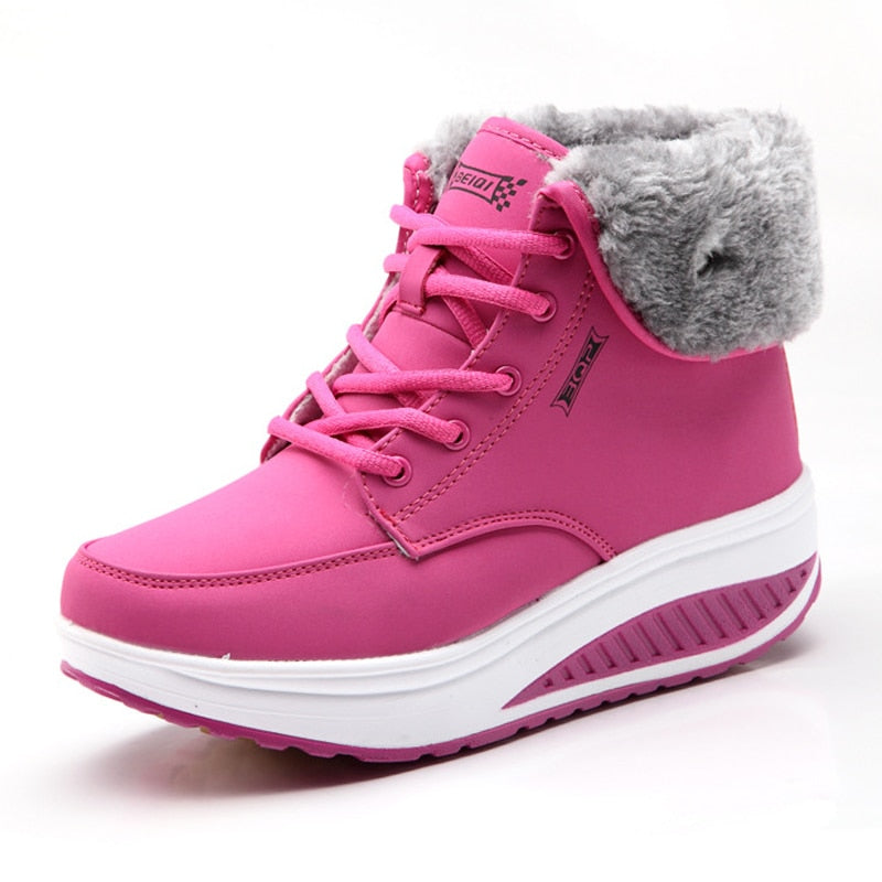 Comelyy Plush Warm Winter Boots Women's Platform Ankle Swing Shoes