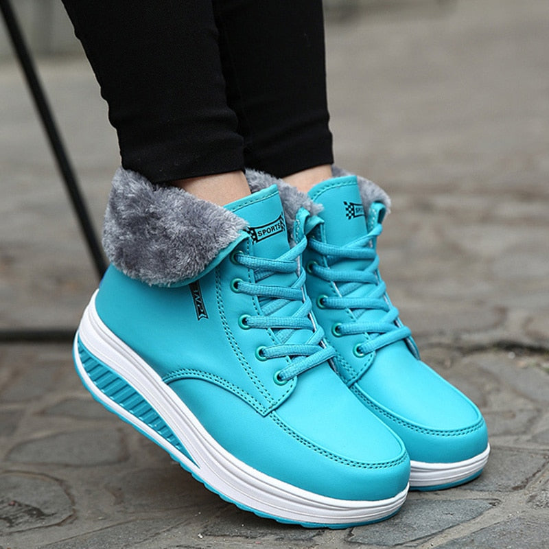Comelyy Plush Warm Winter Boots Women's Platform Ankle Swing Shoes
